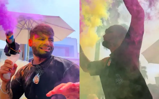 Rinku Singh celebrates Holi