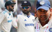 MS Dhoni, Rohit Sharma and Virat Kohli. (Image Source: X)