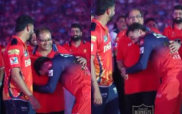 Virat Kohli embraces Shreyas Iyer's father (Image Credit- Twitter X)