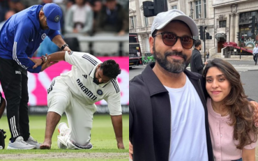 Rishabh Pant and Rohit Sharma with his wife Ritika (Image Credit- Twitter X)