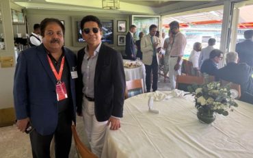 Rajiv Shukla and Sachin Tendulkar (Image Credit- Twitter X)