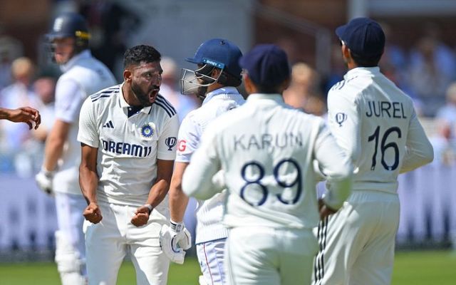 aggressive Mohammed Siraj at lord's (image via X)