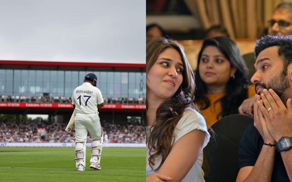 Rishabh Pant and Rohit Sharma with his wife Ritika