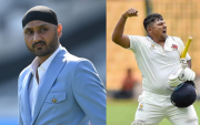 Harbhajan Singh and Sarfaraz Khan (image via X)