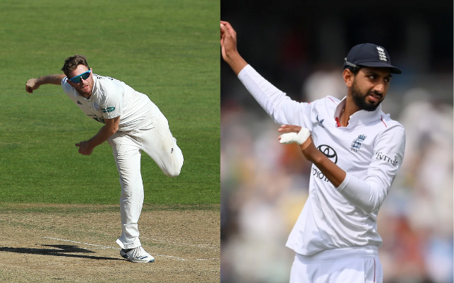 Liam Dawson (L) and Shoaib Bashir (R) (image via X)