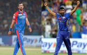 Jasprit Bumrah and Mitchell Starc (image via getty)