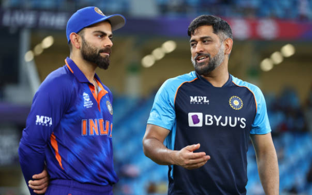 Virat Kohli and MS Dhoni (image via getty images)