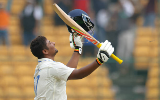 Sarfaraz Khan shines in Buchi Babu Trophy, slams 92-ball ton for Mumbai (image via getty images)