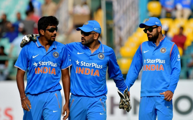 Jasprit Bumrah, MS Dhoni and Virat Kohli (Image Credit - Twitter X)