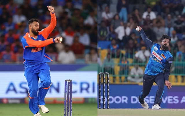 Varun Chakaravarthy (left) and Wanindu Hasaranga (Image Credit- Twitter/X)