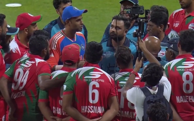 Surya Kumar Yadav with Oman Cricket Team (Image Credit- Twitter/X)