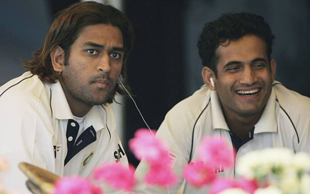 MS Dhoni (L) and Irfan Pathan (R) (image via getty)