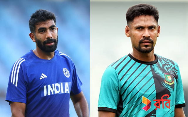 Jasprit Bumrah vs Mustafizur Rahman (image via getty)
