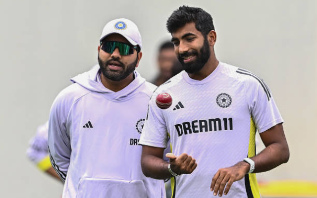 Rohit Sharma and Jasprit Bumrah (image via getty)