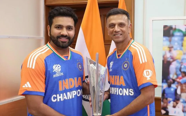 Rohit Sharma and Rahul Dravid (Image Credit- Twitter/X)