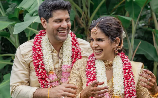 Anirudha Srikkanth tied the knot with actor and model Samyuktha Shanumuganathan (Image Credit- Twitter/X)