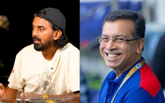IPL: KL Rahul (L) and Sanjeev Goenka (R) (image via getty)