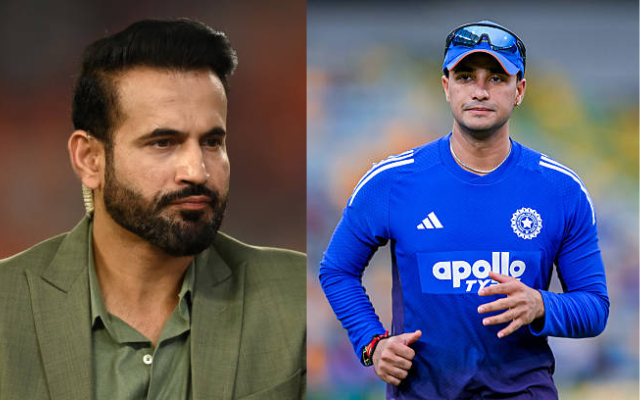 Irfan Pathan (L) and Abhishek Sharma (R) (image via getty)