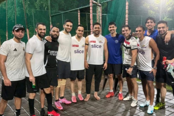 MS Dhoni plays (Image credit Twitter - X)