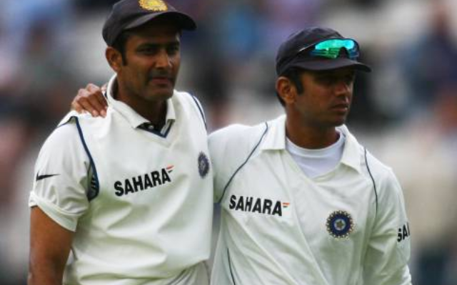 Anil Kumble and Rahul Dravid (image via getty)