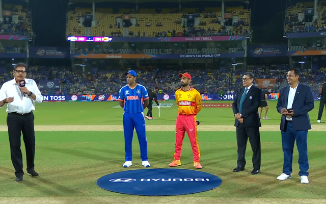 T20 WC 2026, IND vs ZIM: Zimbabwe opted to bowl first (image via JioHotstar)