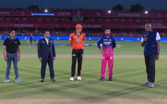 IPL 2026, RR vs SRH: SRH opted to field first after winning the toss (image via JioHotstar)