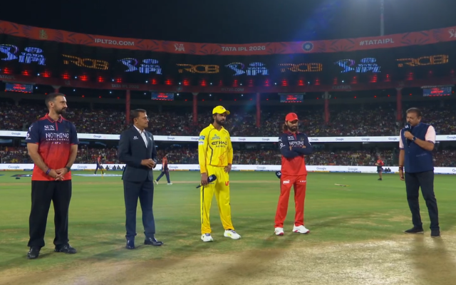 IPL 2026, RCB vs CSK: CSK won the toss and elected to bowl first (image via JioHotstar)