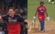 IPL 2026: Josh Hazlewood knocks over Nicholas Pooran’s stumps with a peach (image via JioHotstar)