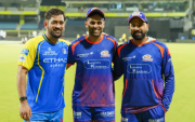 IPL 2026: MS Dhoni, Suryakumar Yadav and Rohit Sharma (image via X)