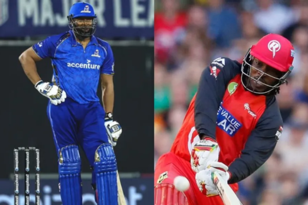 Kieron Pollard Chris Gayle (Image credit Twitter - X)
