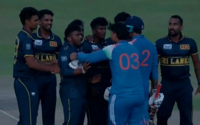 IND A vs SL A: Vaibhav Sooryavanshi fight (image via X)