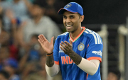 Suryakumar Yadav reacts after getting snubbed from India's squad (image via getty)