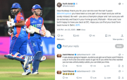 David Warner Reacts to Rishabh Pant's DC Homecoming Trade (image via X)