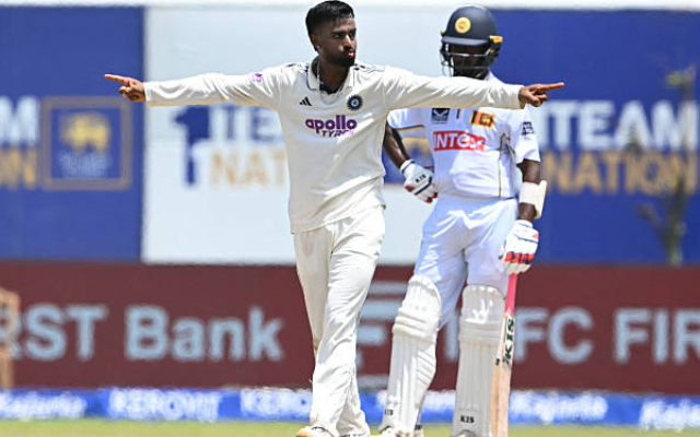 Manav Suthar Claims 10-Wicket Haul in Galle to Break Historic Bowling Records (image via getty)