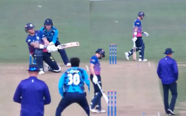 Kuldeep Yadav dismisses Ben Stokes in One-Day Cup clash against Durham (image via X)