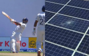 Rishabh Pant Smashes Mammoth Six onto Stadium Roof to Shatter Solar Panel (image via X)