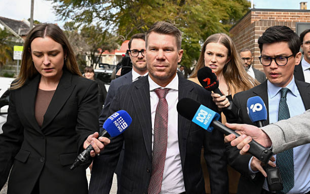 David Warner Convicted and Fined A$1,500 for Drink Driving at Sydney Court (image via getty)