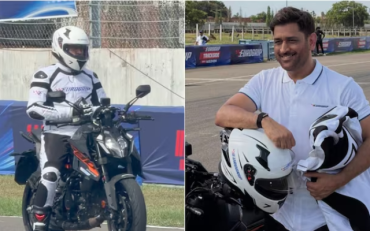MS Dhoni races superbike at Chennai circuit (image via X)