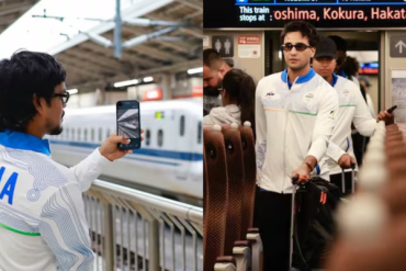 India men's cricket team takes bullet train (Image credit Twitter - X)
