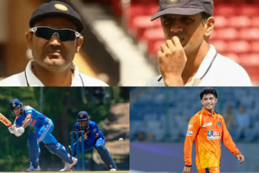 Virender Sehwag and Rahul Dravid's son (Image credit Twitter - X)