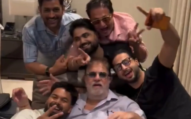 MS Dhoni and Rishabh Pant Party Together in Viral Video (image via X)