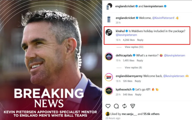 KL Rahul Trolls Kevin Pietersen Over England White-Ball Mentor Role (image via X)