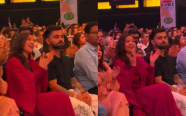 Anushka Sharma and Virat Kohli Spotted at Krishna Das Kirtan in Mumbai (image via X)