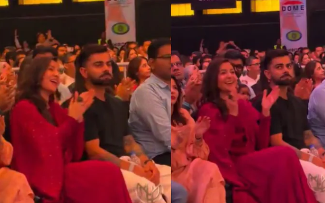Anushka Sharma and Virat Kohli Spotted at Krishna Das Kirtan in Mumbai (image via X)
