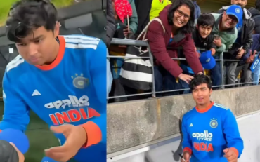 Vaibhav Sooryavanshi sweet video goes viral after fan from Ballia offers him motherly advice at stadium (image via X)