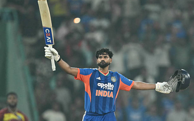 Shreyas Iyer Smashes 42-Ball Century Against West Indies, Surpasses Virat Kohli’s T20I Record (image via getty)